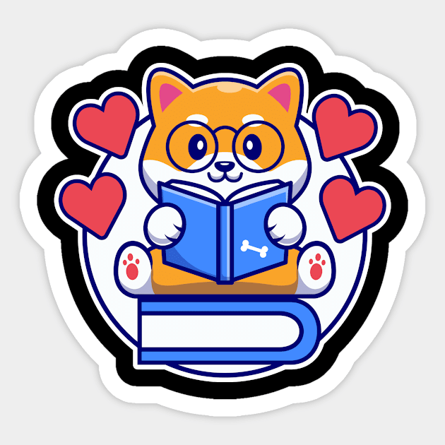 Dogs And Books Sticker by StoryTimeComic 